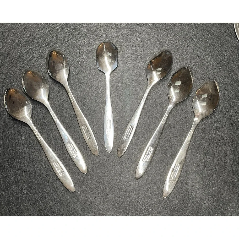 Vintage 1960s Eales 1779 Sheffield England Sugar & 6 Grapefruit Spoons Flatware